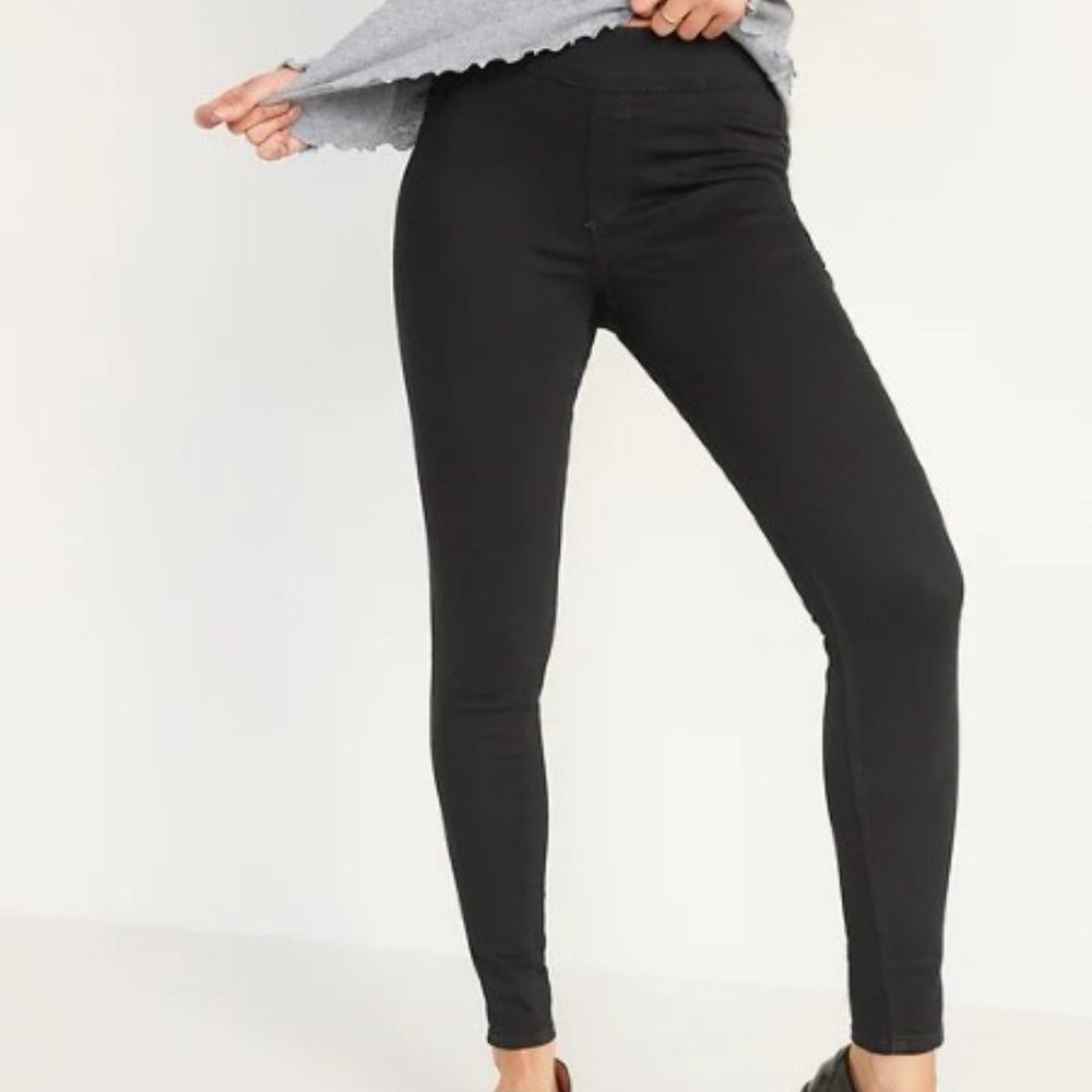 Old Navy Mid-Rise Black Rockstar Super Skinny Jeggings - Size 2